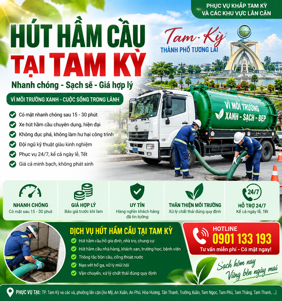 hút hầm cầu tại Tam Kỳ